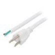 Kabel NEMA 5-15 (B) vidlice,vodiče PVC 1,5m bílá 3x16AWG 13A