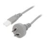 Kabel AS/NZS 3112 (I) zástrčka,IEC C7 zásuvka PVC 1,8m šedá