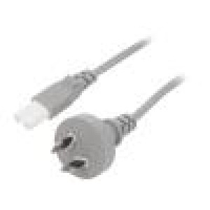 Kabel AS/NZS 3112 (I) zástrčka,IEC C7 zásuvka PVC 1,8m šedá