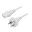 Kabel AS/NZS 3112 (I) zástrčka,IEC C13 zásuvka PVC 1m bílá