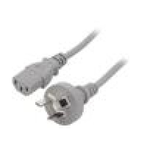 Kabel AS/NZS 3112 (I) zástrčka,IEC C13 zásuvka PVC 1,8m šedá
