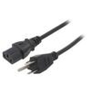 Kabel IEC C13 zásuvka,NEMA 5-15 (B) vidlice PVC 1m černá