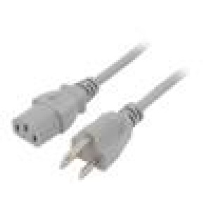 Kabel 3x18AWG IEC C13 zásuvka,NEMA 5-15 (B) vidlice PVC 3m