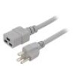 Kabel 3x14AWG IEC C19 zásuvka,NEMA 5-15 (B) vidlice PVC 5m