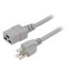 Kabel 3x14AWG IEC C19 zásuvka,NEMA 5-15 (B) vidlice PVC 5m