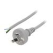 Kabel 3x0,75mm2 AS/NZS 3112 (I) zástrčka,vodiče PVC 1m šedá