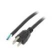 Kabel 3x16AWG NEMA 5-15 (B) vidlice,vodiče PVC 1m černá 13A