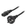 Kabel AS/NZS 3112 (I) zástrčka,IEC C13 zásuvka PVC 3m černá