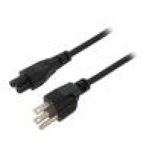 Kabel IEC C13 zásuvka,NEMA 5-15 (B) vidlice PVC 1,8m černá