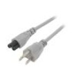 Kabel 3x18AWG IEC C5 zásuvka,NEMA 5-15 (B) vidlice PVC 1,8m