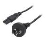 Kabel AS/NZS 3112 (I) zástrčka,IEC C7 zásuvka PVC 3m černá