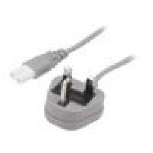 Kabel 2x0,75mm2 BS 1363 (G) vidlice,IEC C7 zásuvka PVC 1,8m