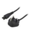 Kabel BS 1363 (G) vidlice,IEC C5 zásuvka PVC 1,8m černá 3A