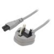 Kabel 3x0,75mm2 BS 1363 (G) vidlice,IEC C5 zásuvka PVC 3m