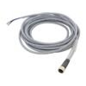 Připojovací kabel PIN: 4 přímý 5m M12 250VAC 4A Žíly: : 4 PUR