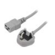 Kabel BS 1363 (G) vidlice,IEC C19 zásuvka PVC 1m šedá 13A
