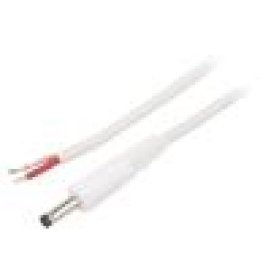 Kabel 1x1mm2 vodiče,DC 4,0/1,7 zástrčka přímý bílá 0,5m