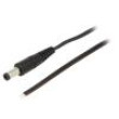 Kabel 2x0,35mm2 vodiče,DC 5,5/2,5 zástrčka přímý černá 0,5m