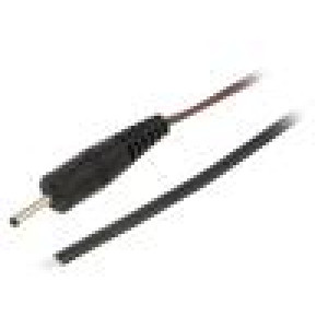Kabel vodiče,DC 0,7/2,35 zástrčka přímý 0,35mm2 černá 1,5m