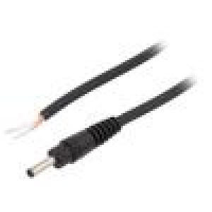 Kabel 1x0,75mm2 vodiče,DC 3,5/1,3 zástrčka přímý černá 1,5m