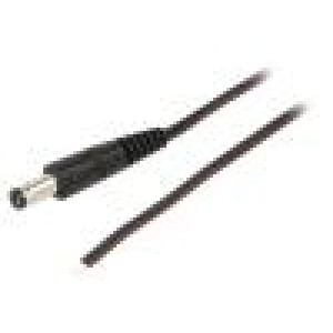 Kabel 2x0,35mm2 vodiče,DC 5,5/1,7 zástrčka přímý černá 1,5m