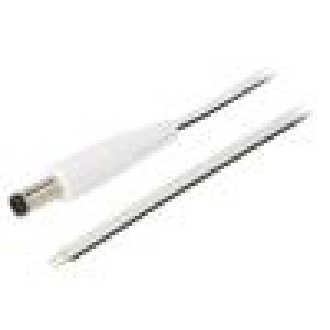 Kabel 2x0,5mm2 vodiče,DC 5,5/2,1 zástrčka přímý bílá 1,5m