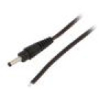 Kabel vodiče,DC 1,3/3,5 zástrčka přímý 0,35mm2 černá 0,5m