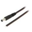 Kabel 2x0,75mm2 vodiče,DC 5,5/1,7 zástrčka přímý černá 0,5m