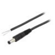 Kabel 1x0,5mm2 vodiče,DC 5,5/2,5 zástrčka přímý černá 1,5m