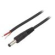 Kabel 1x1mm2 vodiče,DC 4,8/1,7 zástrčka přímý černá 0,5m