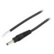 Kabel 1x0,5mm2 vodiče,DC 3,5/1,3 zástrčka přímý černá 0,5m