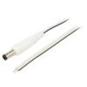 Kabel 2x0,5mm2 vodiče,DC 5,5/2,5 zástrčka přímý bílá 1,5m
