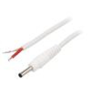 Kabel 1x1mm2 vodiče,DC 3,5/1,3 zástrčka přímý bílá 0,5m
