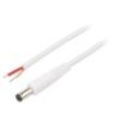 Kabel 1x1mm2 vodiče,DC 5,5/2,1 zástrčka úhlový bílá 1,5m