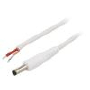 Kabel 1x1mm2 vodiče,DC 4,8/1,7 zástrčka přímý bílá 1,5m