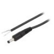 Kabel 1x0,5mm2 vodiče,DC 4,0/1,7 zástrčka přímý černá 1,5m