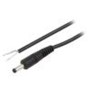 Kabel 1x0,5mm2 vodiče,DC 4,0/1,7 zástrčka přímý černá 1,5m