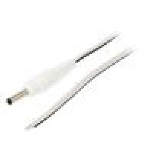 Kabel 2x0,35mm2 vodiče,DC 3,5/1,3 zástrčka přímý bílá 0,5m