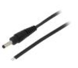 Kabel vodiče,DC 1,3/3,5 zástrčka přímý 0,35mm2 černá 1,5m