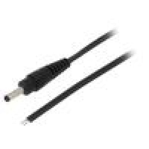 Kabel 2x0,35mm2 vodiče,DC 3,5/1,3 zástrčka přímý černá 1,5m