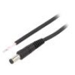 Kabel 1x0,75mm2 vodiče,DC 5,5/1,7 zástrčka přímý černá 0,5m