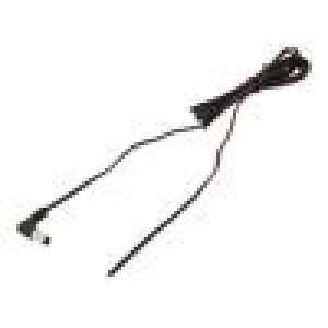 Kabel 2x0,35mm2 vodiče,DC 5,5/2,5 zástrčka úhlový černá 1,5m