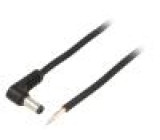 Kabel vodiče,DC 5,5/2,1 zástrčka úhlový 0,75mm2 černá 1,5m