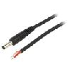 Kabel 1x1mm2 vodiče,DC 4,8/1,7 zástrčka přímý černá 1,5m
