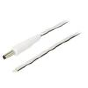 Kabel 2x0,5mm2 vodiče,DC 4,8/1,7 zástrčka přímý bílá 0,5m