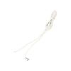 Kabel 2x0,5mm2 vodiče,DC 5,5/2,1 zástrčka úhlový bílá 1,5m