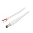 Kabel 1x1mm2 vodiče,DC 5,5/1,7 zástrčka přímý bílá 0,5m