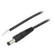 Kabel 1x0,5mm2 vodiče,DC 5,5/2,1 zástrčka úhlový černá 0,5m