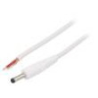 Kabel 1x1mm2 vodiče,DC 4,0/1,7 zástrčka přímý bílá 1,5m