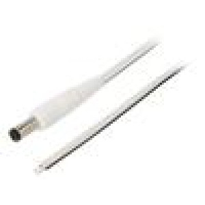 Kabel 2x0,5mm2 vodiče,DC 5,5/1,7 zástrčka přímý bílá 1,5m